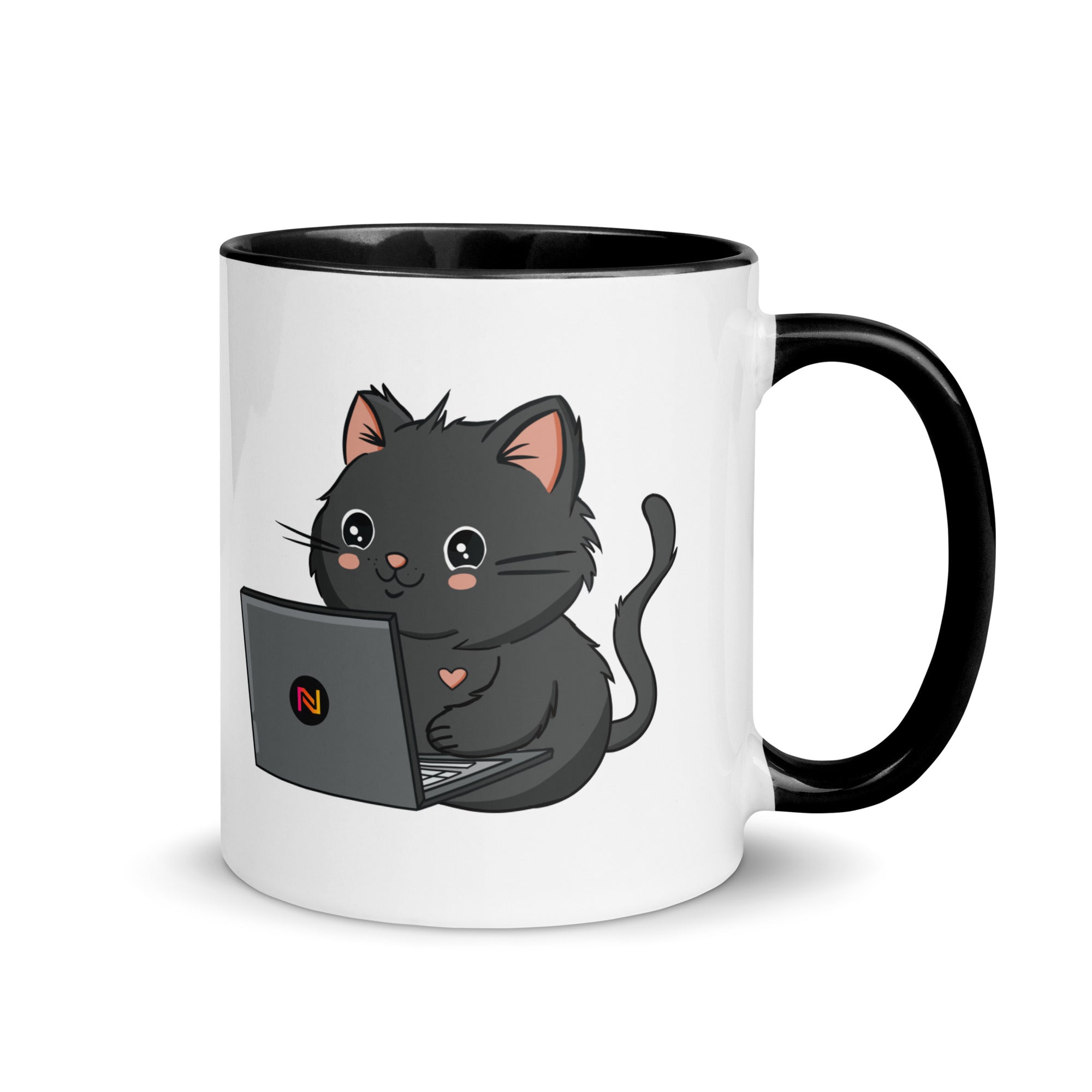 black cat coffee cup Cats Who Code Mug