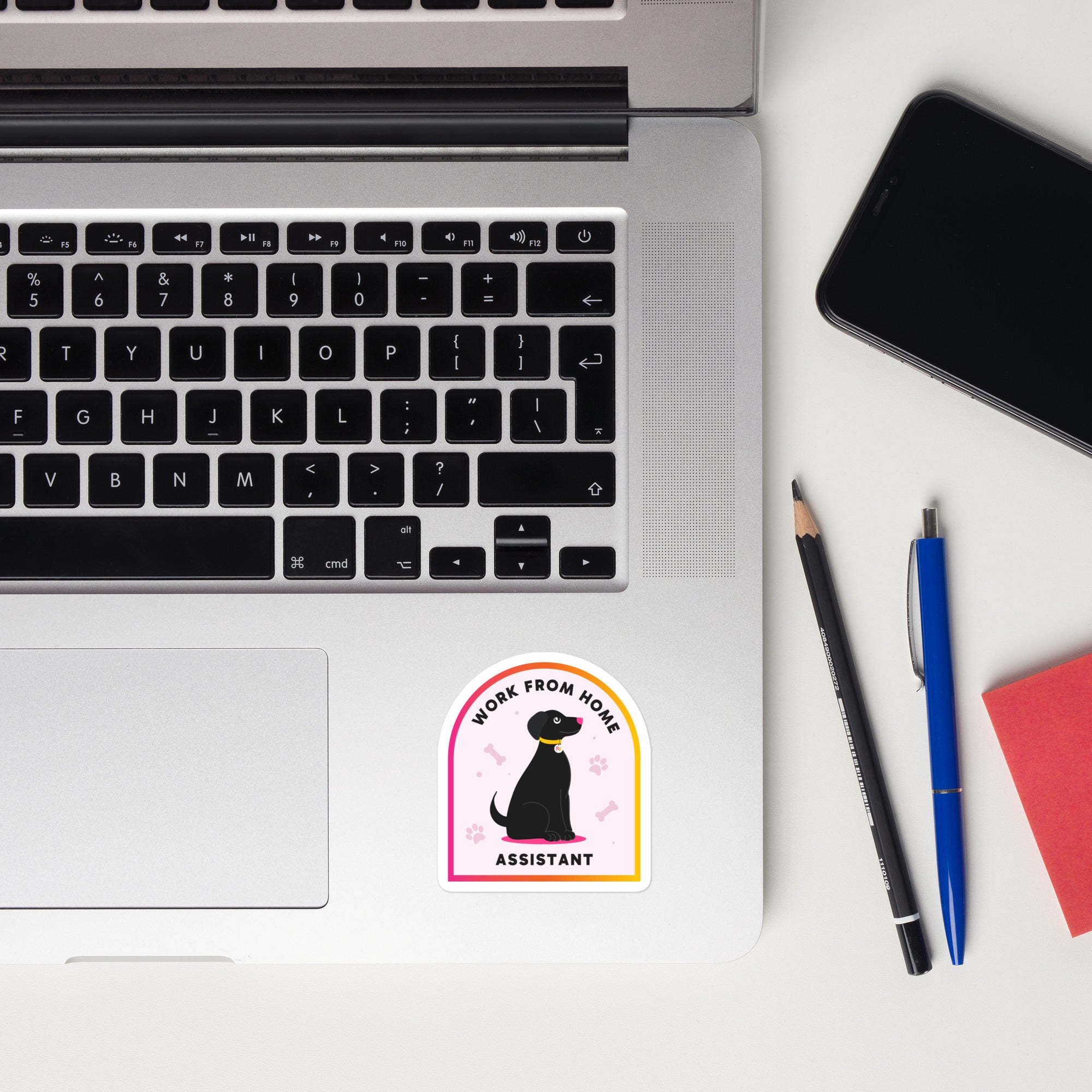 Work From Home Dog Sticker - Fun for Remote Workers